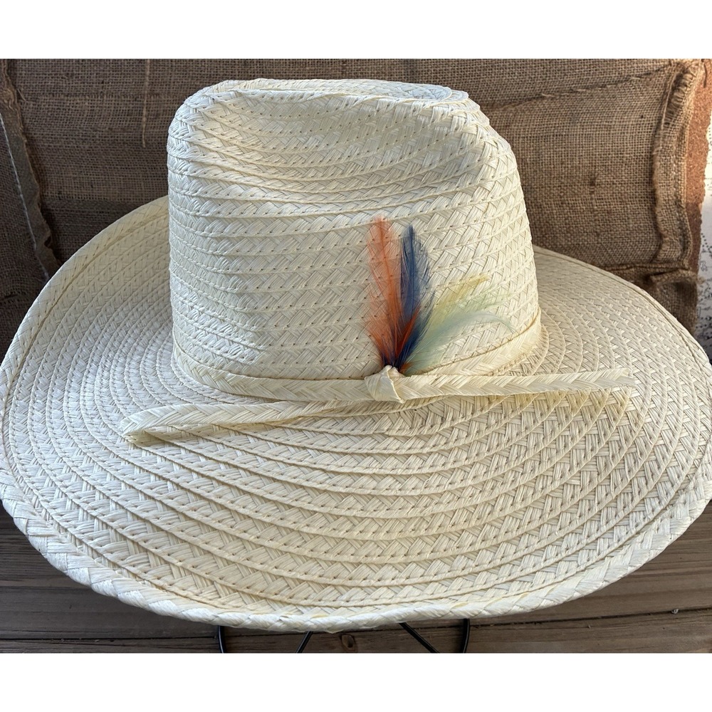 Distinctive Rockmount Ranchwear Hat Straw Cowgirl 7 1/8 Preppy